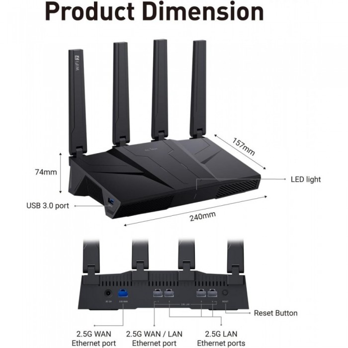 Wi-Fi 7 VPN-роутер GL.iNet Flint 3 (GL-BE9300)